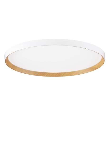 LED Deckenleuchte Weiß Ø 60 cm dimmbar Holz rund Farbwechsel