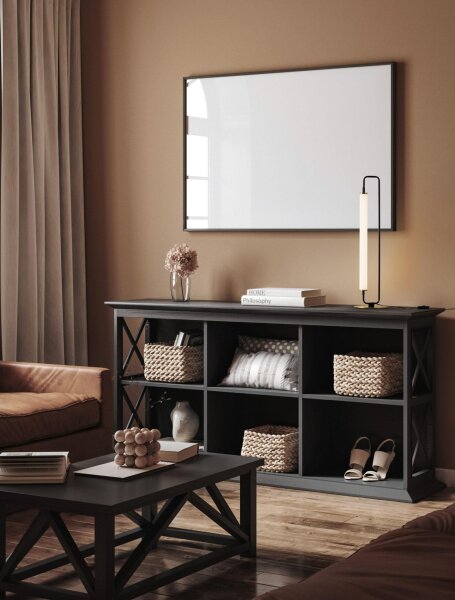LED Tischleuchte in Gold Weiß Schwarz 68 cm warmweiß Modern