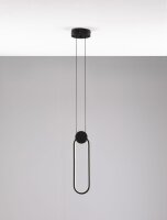 LED Pendelleuchte Ring 10 cm lang Schwarz...