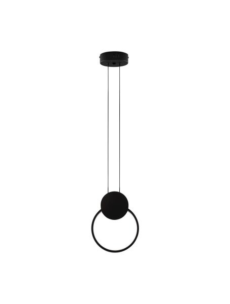 LED Hängelampe Schwarz 20 cm lang Ring warmweiß SONIA Modern