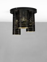 Deckenlampe rund E14 Ø 30 cm in Schwarz Gold...