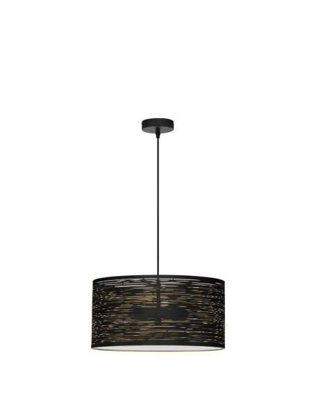 Hängelampe in Schwarz Gold Ø 40 cm E27 Metall rund 2 flammig