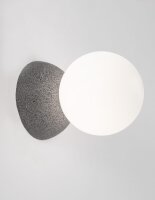 Wandleuchte Grau Weiß 10 cm breit G9 Glas Gips rund...