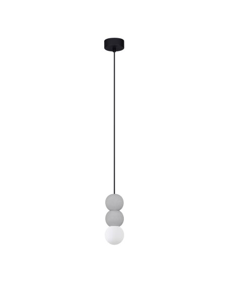 Hängelampe G9 Ø 8 cm Grau Weiß höhenverstellbar Glas Beton