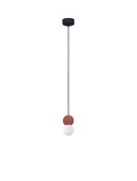 H&auml;ngeleuchte Wei&szlig; Rot &Oslash; 8 cm G9 Glas Beton rund SPENCER