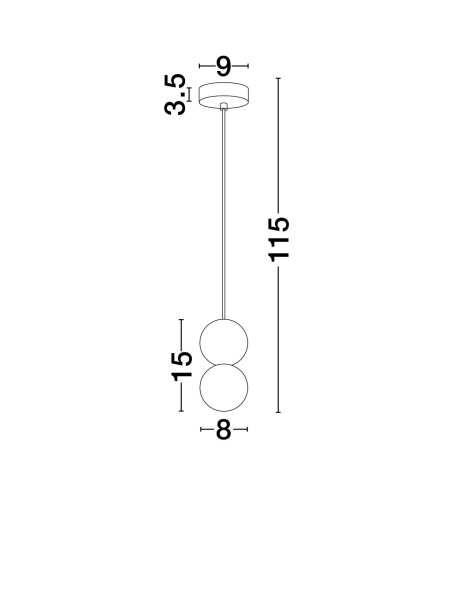 Pendelleuchte Ø 8 cm G9 Grau Weiß höhenverstellbar rund