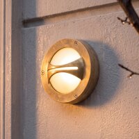 Wandleuchte Au&szlig;en Rund Messing Maritim IP64 Haus
