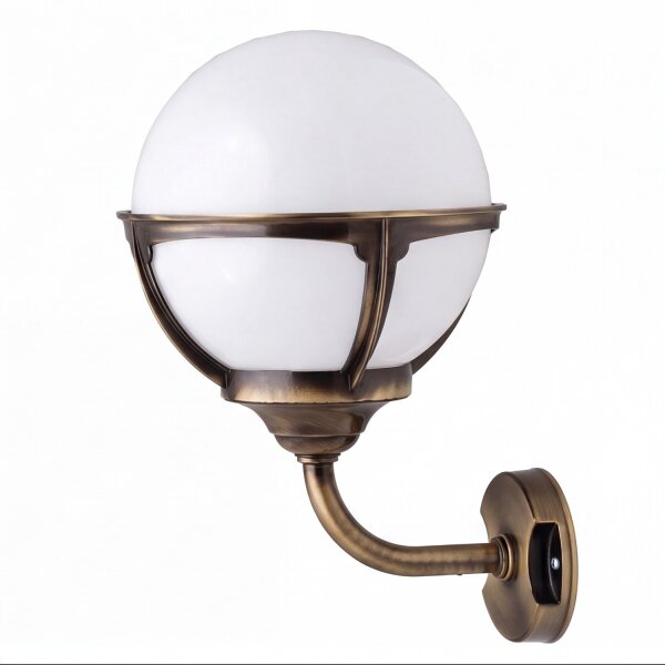 Elegante Wandleuchte Messing Vintage Kugel Schirm
