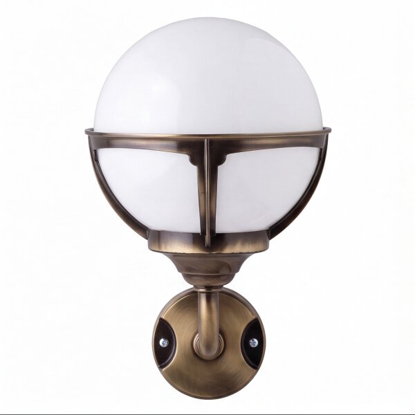 Elegante Wandleuchte Messing Vintage Kugel Schirm