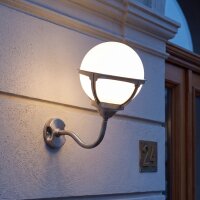 Wandlampe Außen in Nickel Weiß Echt-Messing Haus