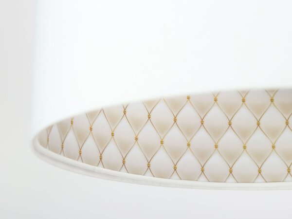 Suspension Blanc Beige Tissu Salle à manger Lampe
