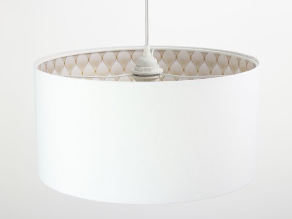 Suspension Blanc Beige Tissu Salle à manger Lampe