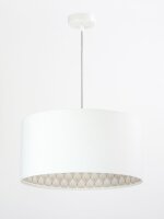 Pendelleuchte Weiß Beige Stoff Esszimmer Lampe
