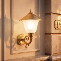 Messing Wandleuchte IP23 Rustikal außen Premium