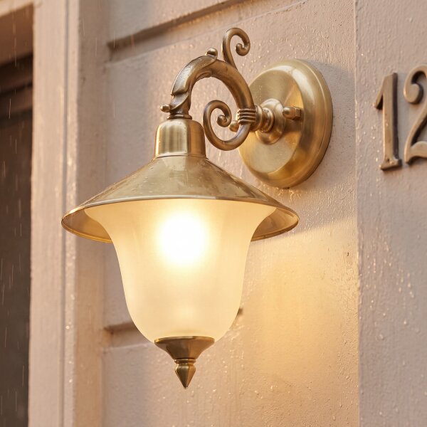 Messing Wandlampe Rustikal elegant H:28cm ANDROS