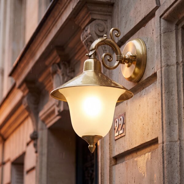 Messing Wandlampe Rustikal elegant H:28cm ANDROS