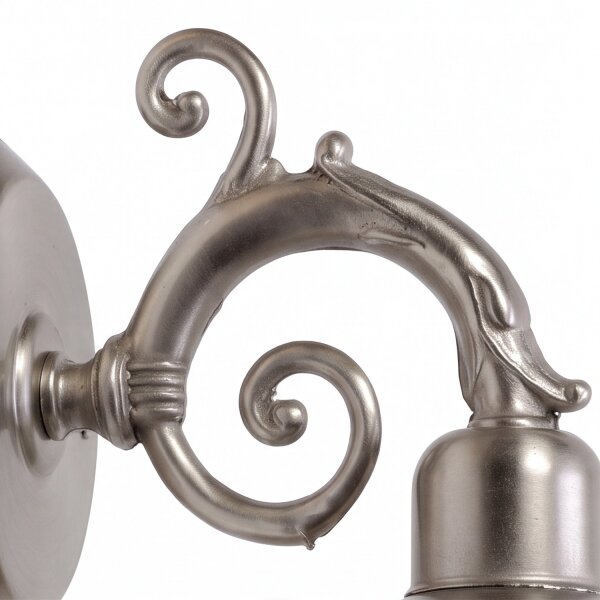 Außenwandlampe Glas Messing in Nickel Weiß Hof
