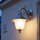Außenwandlampe Glas Messing in Nickel Weiß Hof
