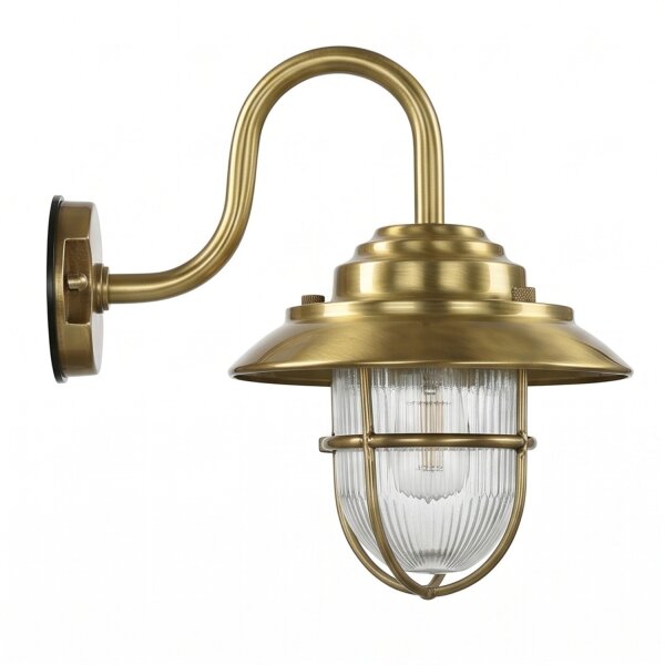 Wandlampe BOLOS Messing IP64 Maritime Laterne