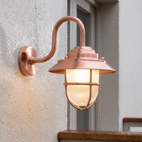 Wandlampe Echt-Messing IP64 Maritim in Kupfer