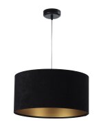 Pendelleuchte Schwarz Gold Stoff Retro Esstisch