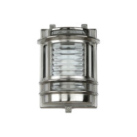 Wandlampe Außen Glas Messing in Nickel Maritim IP64