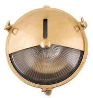 Wetterfeste Wandlampe KARPAHTOS Messing rund IP64