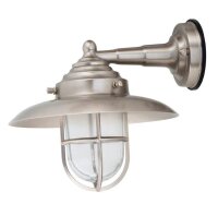Wandleuchte Nickel Echt-Messing Glas IP43 Maritim