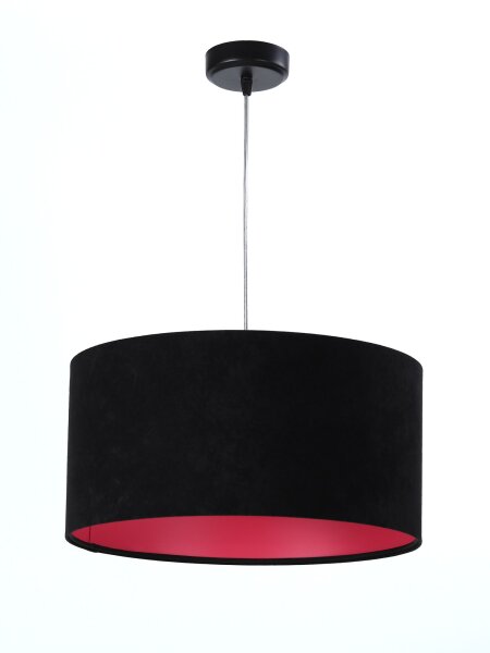 Suspension ronde Blanc Noir Rose Rétro Tissu