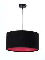 Suspension ronde Blanc Noir Rose R&eacute;tro Tissu
