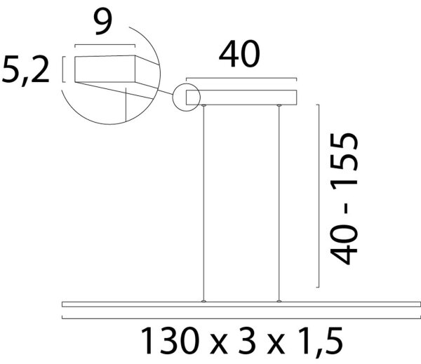 LED Hängelampe dimmbar 2200-3000K Metall Beige L:130 cm