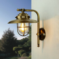 Wetterfeste Wandlampe KAVALA Messing Maritim au&szlig;en