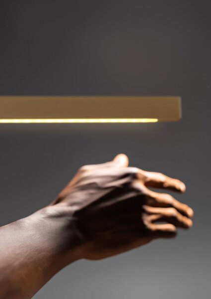 LED Pendelleuchte dimmbar 2200-3000K Gold L:160 cm