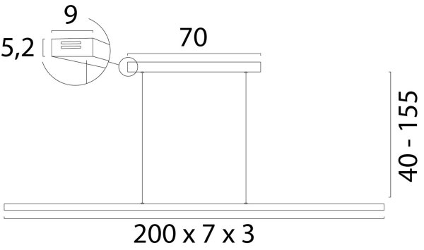 LED Pendelleuchte dimmbar 2200-3000K Kakao L:200 cm