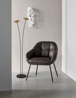LED Deckenfluter 2200-2700K Schwarz Gold H:178 cm