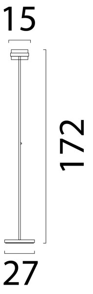 LED Deckenfluter dimmbar 2200-2700K Glas Beige H:172 cm