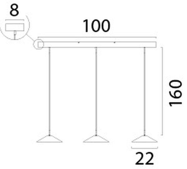 LED Pendelleuchte dimmbar 2200-2700K Weiß L:100 cm