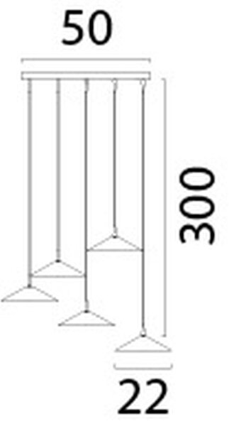 LED Hängelampe dimmbar 2200-2700K Schwarz Gold B:50 cm