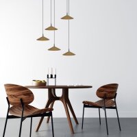 LED H&auml;ngelampe dimmbar 2200-2700K Schwarz Gold B:50 cm
