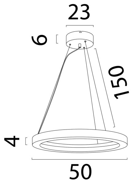 LED Hängelampe dimmbar 2700K Schwarz Ø50 cm rund