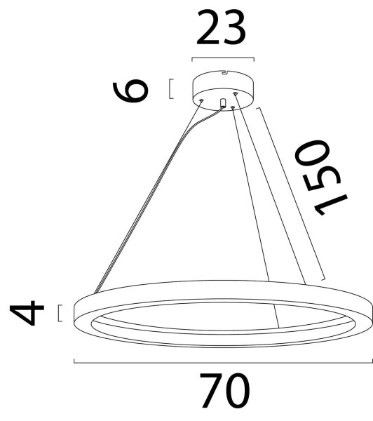 LED Pendelleuchte dimmbar 2700K Gold Ø70 cm rund
