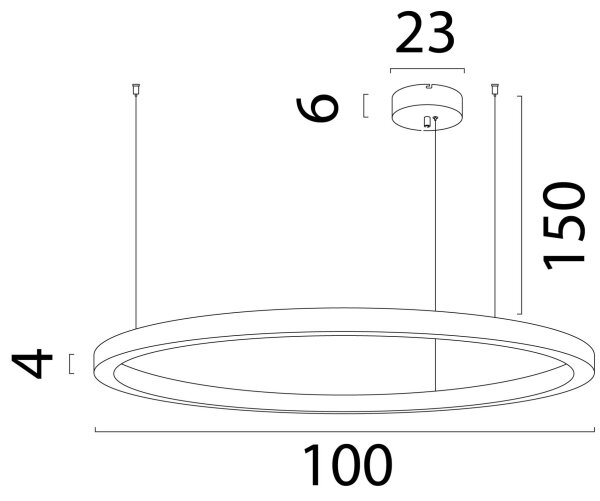 LED Hängelampe dimmbar 2700K Perlweiß Ø100 cm Ring