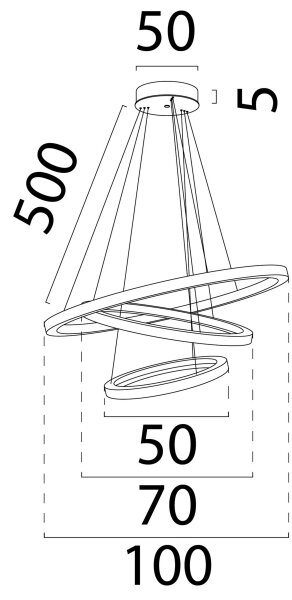 LED Hängelampe dimmbar 2700K Schwarz Metall B:100 cm