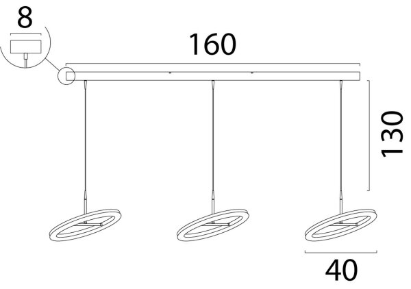 LED Pendelleuchte dimmbar 2200-2700K Schwarz L:160 cm