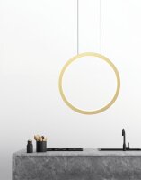 LED H&auml;ngelampe dimmbar 2700K Schwarz Gold L:70 cm