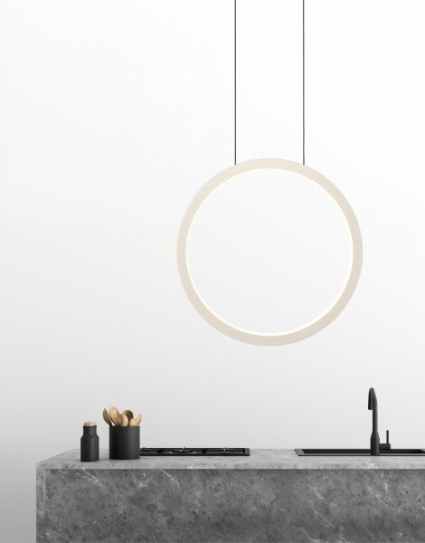 LED Hängelampe dimmbar 2700K Schwarz Weiß L:70 cm