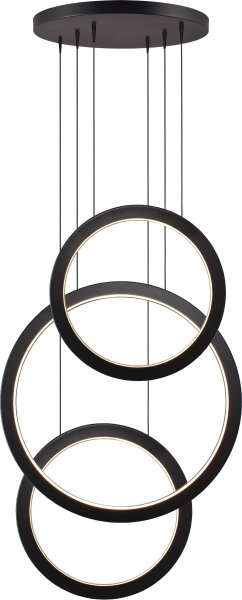LED Pendelleuchte dimmbar 2700K Schwarz Metall Ø50 cm