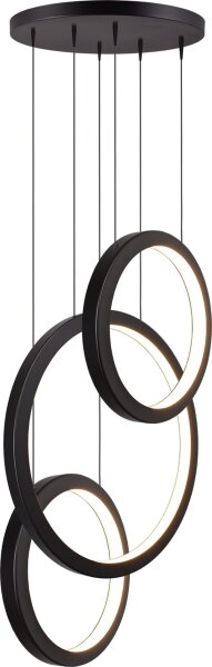 LED Pendelleuchte dimmbar 2700K Schwarz Metall Ø50 cm