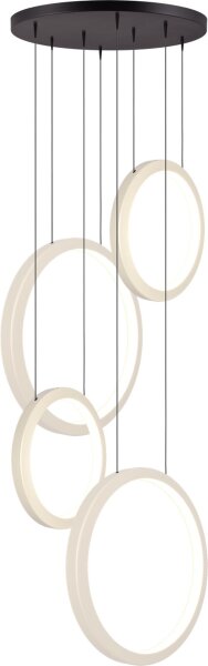 LED Hängelampe dimmbar 2700K Schwarz Weiß Ø70 cm rund