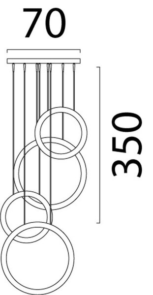 LED Hängelampe dimmbar 2700K Schwarz Weiß Ø70 cm rund